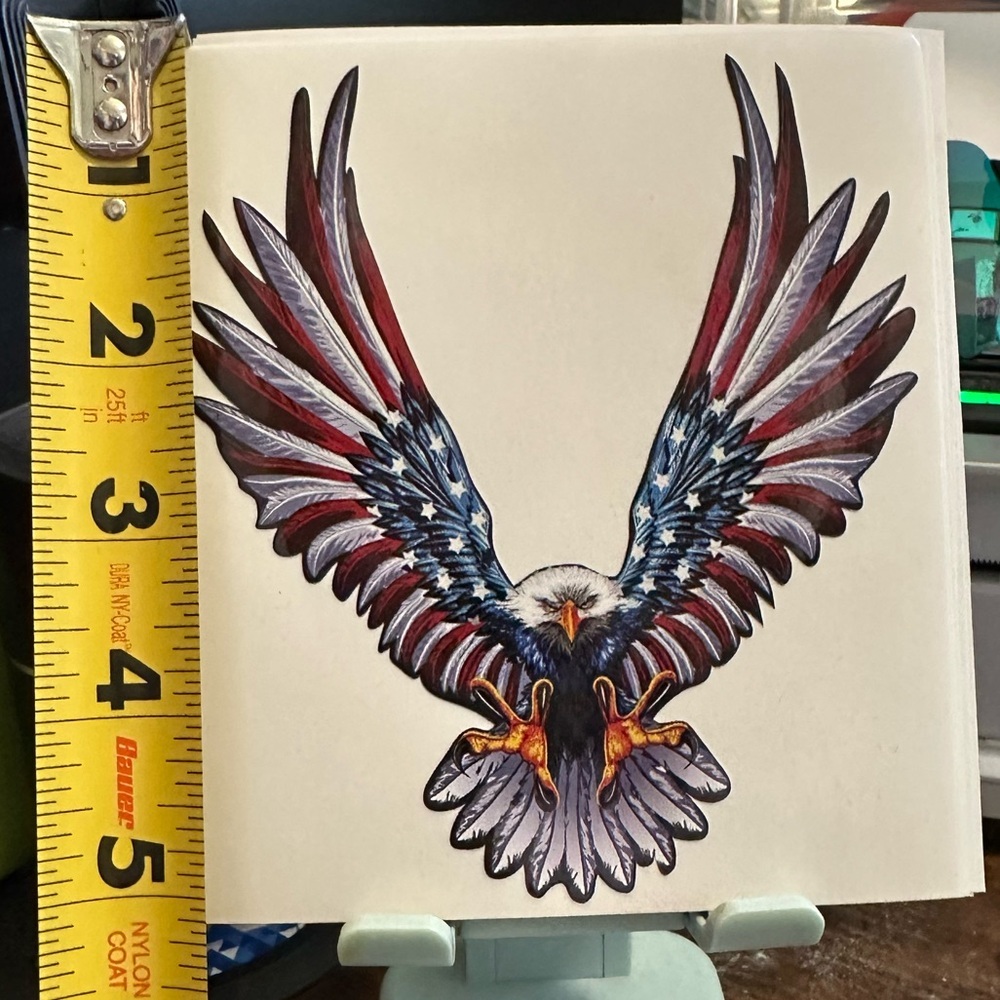 Patriotic USA Flag Bald Eagle Wall Art Decor Sticker - Picture 2 of 3